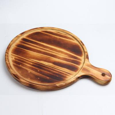 China CLASSIC Modern Log Cutting Board With Handle Pizza Serving Boards For Cheese Fruit Meat Vegetable for sale