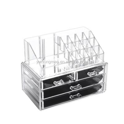 China 2021 New Home Storage Multifunctional Plastic Clear Drawers Jewelry Cosmetic Makeup Organizer 4 for sale