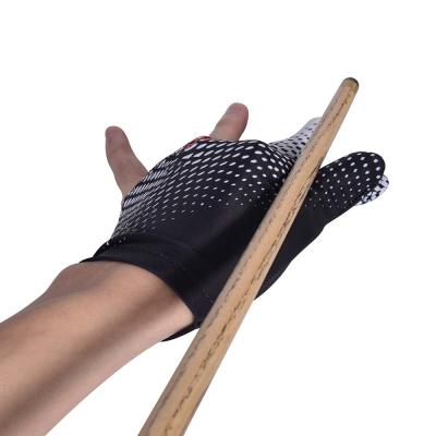 China New comfortable three finger high elasticity Lycra player cue shooting pool shooter sports billiard gloves pro for sale