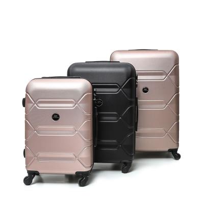 China ABS hot sale 2022 3 piece set OEM/ODM 20/24/28 reise deluxe koffer honeymoon ABS travel luggage set hard shell suitcase manufacturer for sale