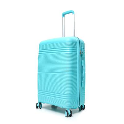 China 2022 Honeymoon pp maleta de viaje rigida OEM/ODM 20/24/28 rigida OEM/ODM 20/24/28 hard shell suitcase pp injection luggage sets with zipper end for sale