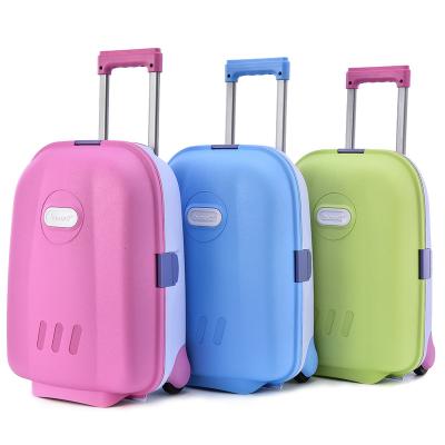 China High quality factory wholesale custom logo pp kids rolling luggage trolley moving suitcase for kids girls and boys for sale