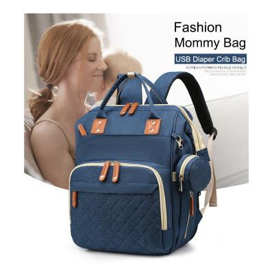 China With 2022 luxury baby diaper bags factory portatil OEM/ODM de cuna de bebe mochila wickelrucksack USB honeymoon diaper bag designer wholesale for sale