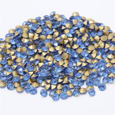 China Wholesale High Quality Round Crystal Beads Gold Pointback Pointback Rhinestones for Shoe Bags Decoration for sale