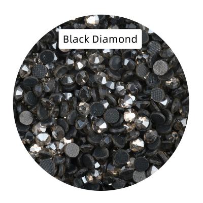 China Wholesale High Quality Black Flatback Diamond Glass Flatback Hotfix Rhinestones for Crystal Jewelry Decoration for sale