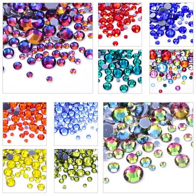 China Wholesale High Quality Crystal Rhinestone Flatback Hotfix Glass Flatback ab Rhinestones For Nail Art ClothingJewelry Decoration for sale