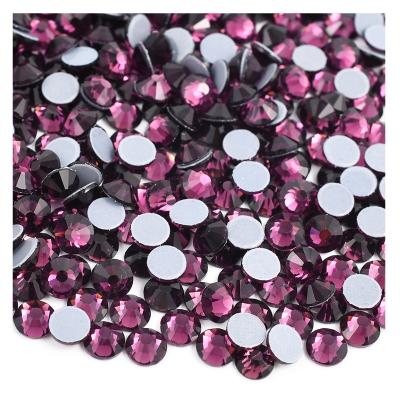 China Wholesale Amethyst Flatback SS 10 Iron On Hot Fix Crystal Applique Hotfix Glass Rhinestone Rhinestone For Bags Clothes for sale