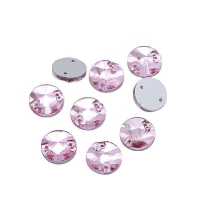 China Wholesale 10 Flatback Rhinestone 12 14 16 mm Rivoli Sew-on Round Glass Crystal Rhinestone For Diy Flatback Accessories for sale