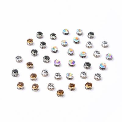 China Hot Sale SS 16 Color SS18 White Flatback Push Drills Rivet Rhinestone Metal Glass Drill For Women Shoes Bags Accessories for sale