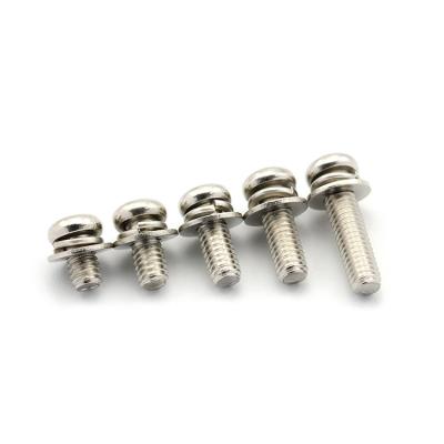 China 304 Stainless Steel Pan Head Combination Bolts With Spring Washer Combination Construction Bolt for sale