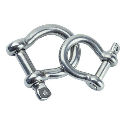 China Heavy Industry Stainless Steel High Quality Rustproof Screw Pin Anchor Bow Shackle for sale