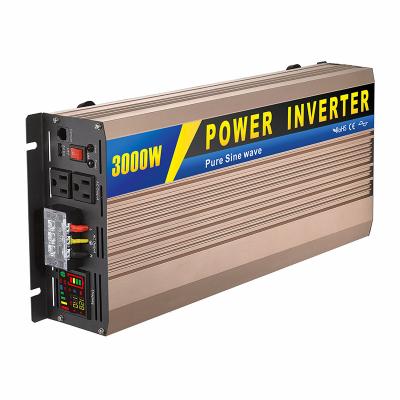 China 3000w 12v 24v dc to ac 110v 220v 3KWatt Pure Sine Wave Solar Car Power Inverter 48X19.9X8.4cm(LXWXH) for sale