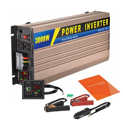 China Factory price 3kw 3000 watt inverter 12v 220v car power sine wave inverter 48X19.9X8.4cm (LXWXH) modified inverter for sale