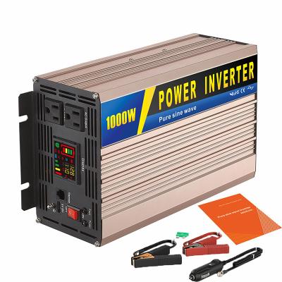 China Manufacturer Direct Selling 1000W 12V 24V 48V DC/AC 110V 220V Modified Portable Sine Wave Car Power Inverter 27.8X17X10.5cm (LXWXH) for sale