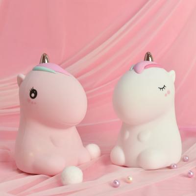 China INS Led Touch Control Unicorn Silicone Night Light 7 Color Sensor Kids Led Lamp Rechargeable LED Night Light for sale