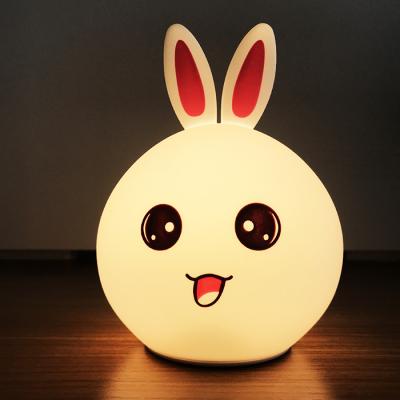 China Modern Cute Rabbit Silicone Night Light for Kids Bunny Silicone Night Light for sale