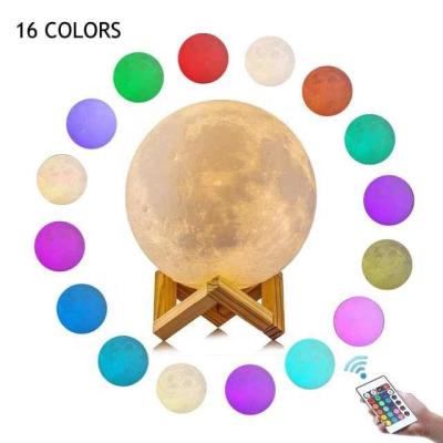 China Led Light Custom Design Creative Starry Night Lights Dropshipping Ray 3D Printing Modern Blue Moon Lamp for sale