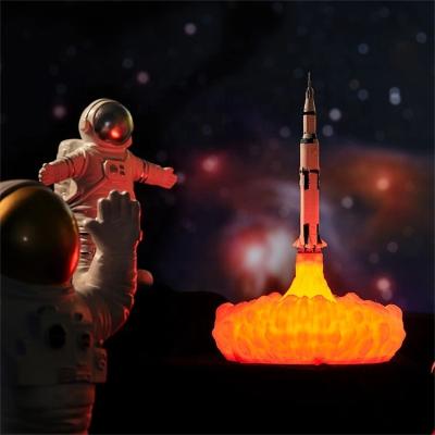 China Modern Blue Ray Christmas Gift 3D Printing Rocket Space Shuttle Lamp 3D Illusion Night Light for sale