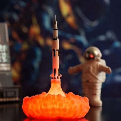 China 3D Printing Rocket Lamp Space Shuttle Lamp Touch Control Led Light Night Light With USB Rechargeable for sale