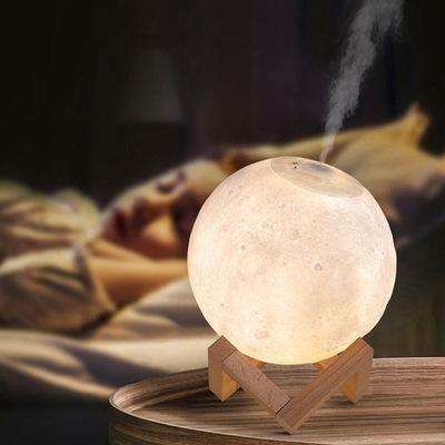 China Amazon Outdoor Hot Selling Mini USB Air Humidifier Large Capacity 3D Moon Lamp Light Diffuser for sale