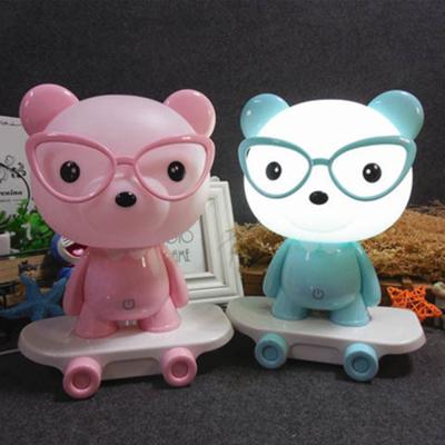 China 2020 New Lovely Rabbit Bear Sleeping Night Light Eco-friendly Desktop Skateboard Night Light For Kids for sale