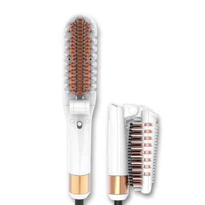 China Travel Brush Portable Folding Straightening Electric Ceramic Ionic Straightening Hair Brush Brosse Electrique for sale