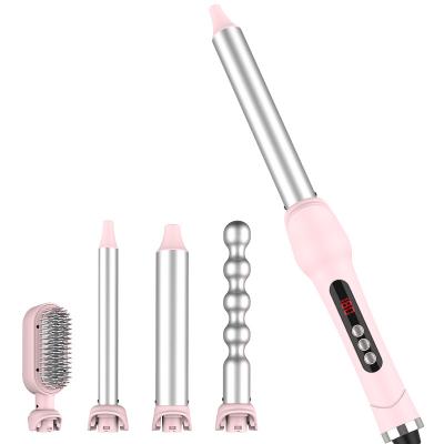 China Collapsible 5 In 1 Interchangeable Barrel Pancha Y Tenazas Automatic LCD Screen A 5 In 1 Hair Curler for sale