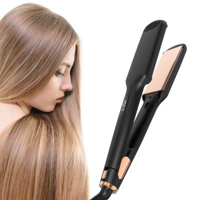 China Hotel Private Label Professional Hair Straighten Ceramic Flat Iron For Hair Straightens And Curls for sale