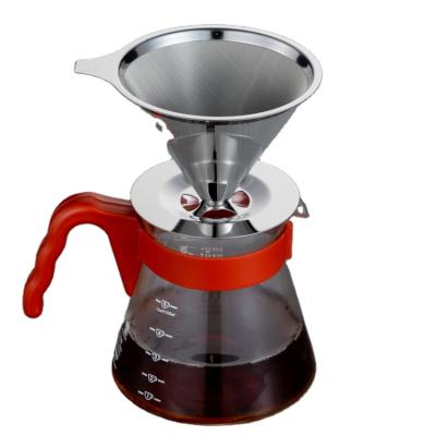 China Sustainable Reusable Stainless Steel Pour Over Rack Coffee Maker Mesh Filter for sale