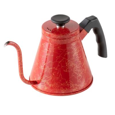 China Sustainable Red Paint 1.2L Stainless Steel Spill Over Coffee Gooseneck Kettle for sale