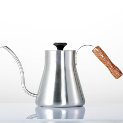 China Durable 1.0L Stainless Steel Spill Over Coffee Kettle and Tea Kettle with Thermometer / 34OZ Drip Kettle with Rosewood Handle for sale