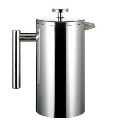 China Sustainable 350ml/800ml/1000ml Double Wall Stainless Steel Coffee French Press for sale