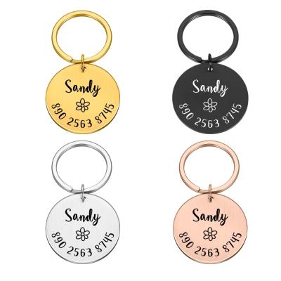 China Personalized Anti-Lost Flower Personalized Engraved Pet ID Name Dog Collar Pet ID Tag for sale