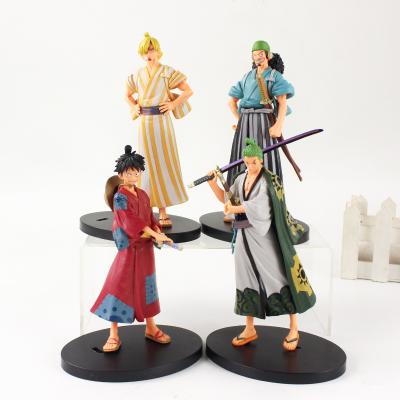 China Cartoon Toy 18cm Anime Monkey D Luffy Roronoa Zoro Sanji Usopp One Piece Action Numbers for sale