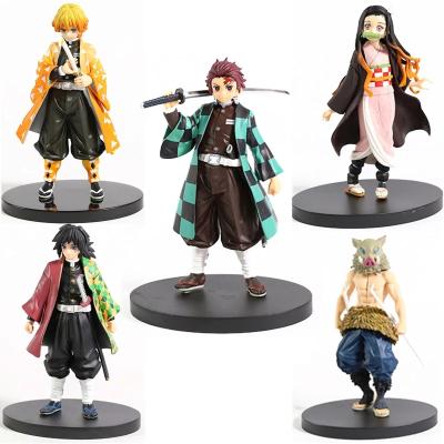 China Cartoon Toy Anime Demon Slayer Figure Kamado Tanjirou Nezuko Action Numbers PVC Model Toys for sale