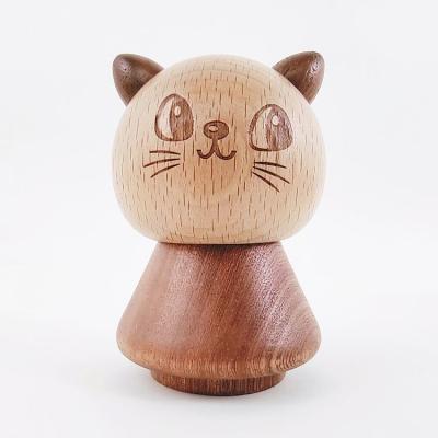 China Sustainable Wooden Cute Cat Toothpick Box For Office Hotel Restaurant And Home for sale