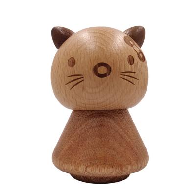 China Cute Viable Wooden Cat Toothpick Box For Hotel Restaurant And House for sale