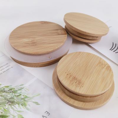 China Non-Refillable Environmentally Friendly Reusable Mason Can Cover Tea Cover Coffee Mug Bamboo Wood Bamboo Cover for sale