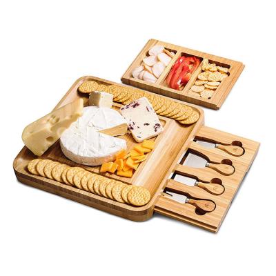 China Sustainable OEM Customized Bamboo Kitchen Cheese Cutting Board For Home Use for sale