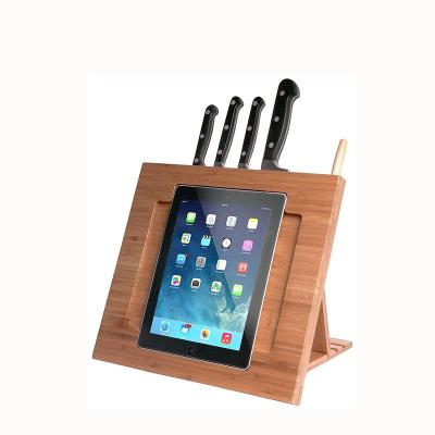 China Sustainable Wholesale Natural Bamboo Adjustable Digital Kitchen Knife Storage With Rack for sale