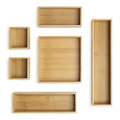 China Sustainable Jewelry Organizer Drawer Storage Bamboo Drawer Organizers Set Of 6 for sale