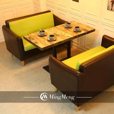 China Contemporary Wholesale Restaurant Furniture Dining Chair And Table Sofa Wood Vintage Bar Restaurant Set Sofa for sale