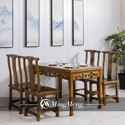 China Hot Selling Traditional Customize Retro Tanned Solid Wood Table And Restaurant Furniture Restaurant Chairs for sale