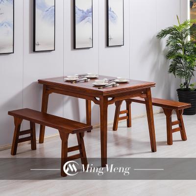 China Durable Wholesale Cheap Price Wooden Table And Chairs Used In Chinese Restaurant Table Set for sale