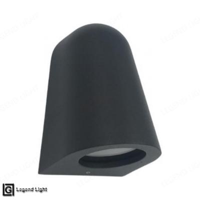 China Tempered Glass Matt Black Cast Aluminum Wall Light for sale