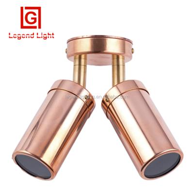 China Modern Outdoor Light Fixtures Double Wall Light Pillar Spot Adjustable Copper Outdoor Light for sale