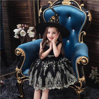 China New Girls' Summer Girls' Catwalk Skirt Baby Princess Dress Halloween Embroidery Dress Baby's Breathable Wear for sale