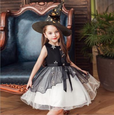 China New Halloween Children's Breathable Dress Princess Baby Dress in Big Kid Dress Cosplay Costume with Witch Hat for sale