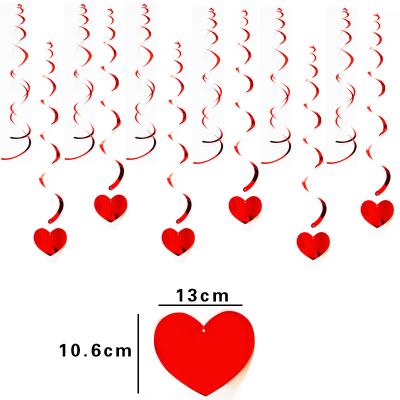 China Hanging Swirl Decorations Valentines Heart Shaped Decorations Hanging PVC Swirls for sale