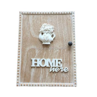 China Handmade Polished Distressed Europe Wooden Wall Hanging Key Box for sale